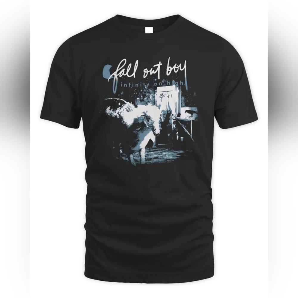 EUC Fall Out Boy Infiniti On High Cover Black Short Sleeves Crew Neck T-Shirt- M